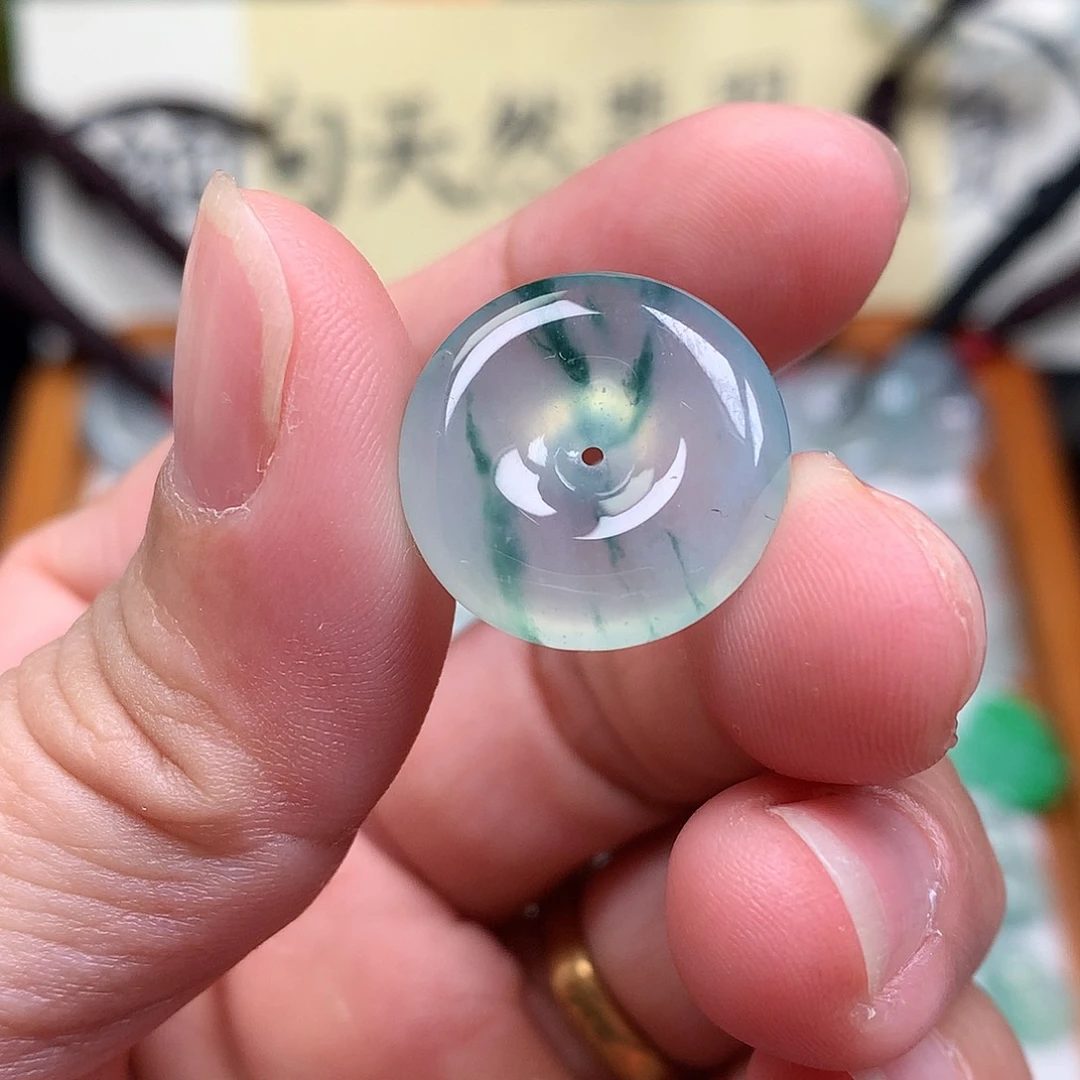 翡翠裸石缅甸天然A货翡翠冰种平安扣