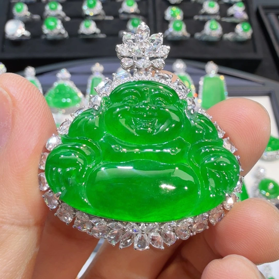 翡翠18K金镶嵌颈饰收到货48小时鉴赏期