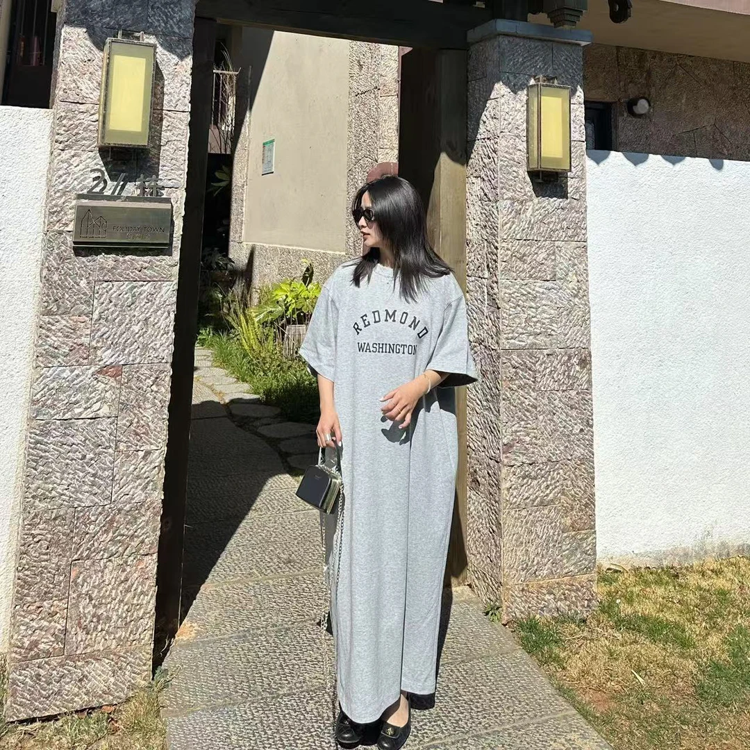 宸渡早春新款《重工印花休闲百搭连衣裙》