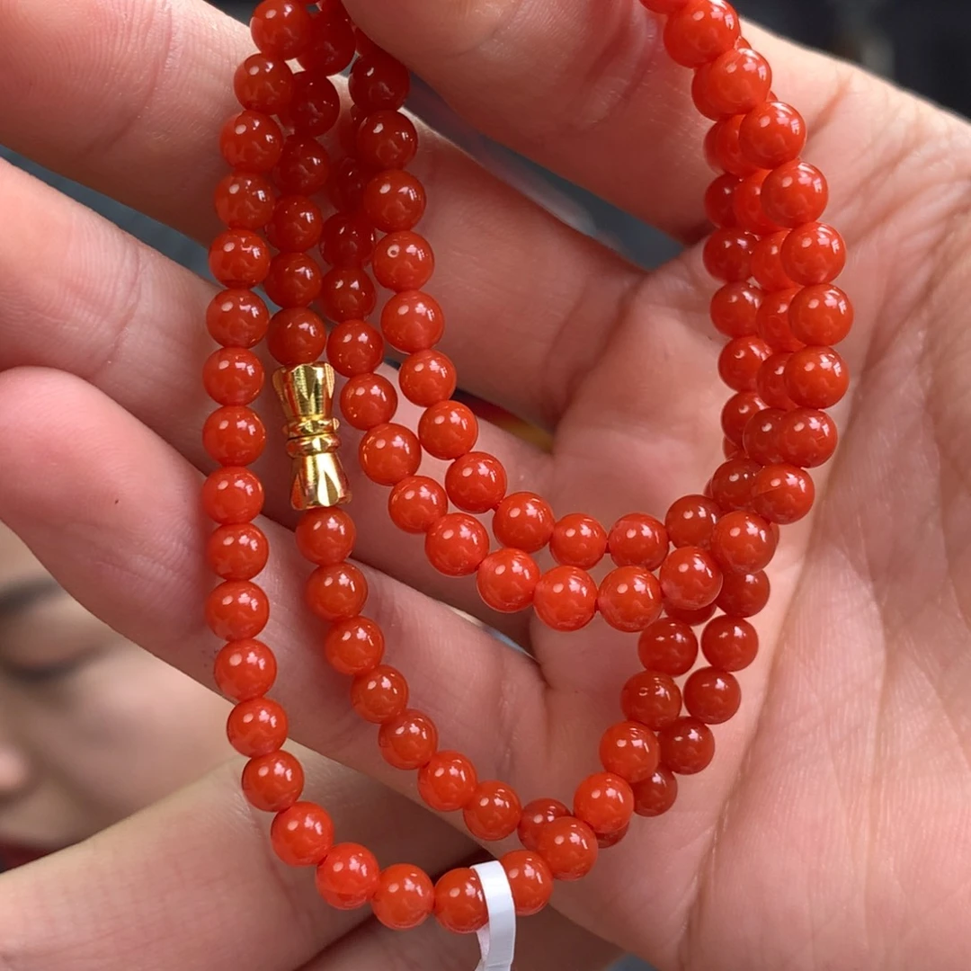 南红玛瑙多绕未镶嵌辣椒红水润卡4多绕