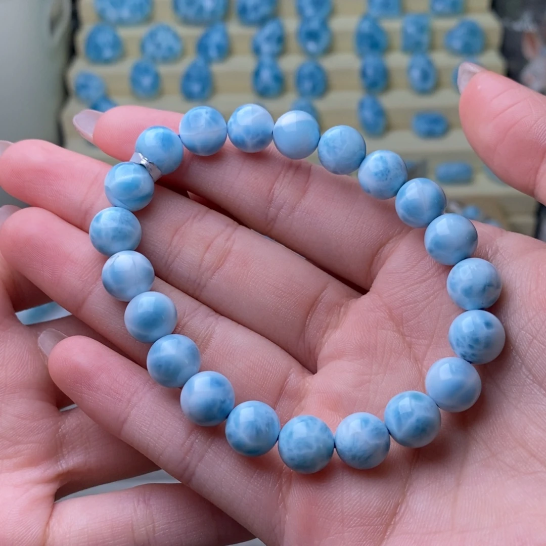 针钠钙石（海纹石）未镶嵌手串