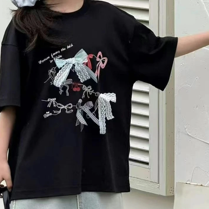 6583儿童夏款蝴蝶结短袖