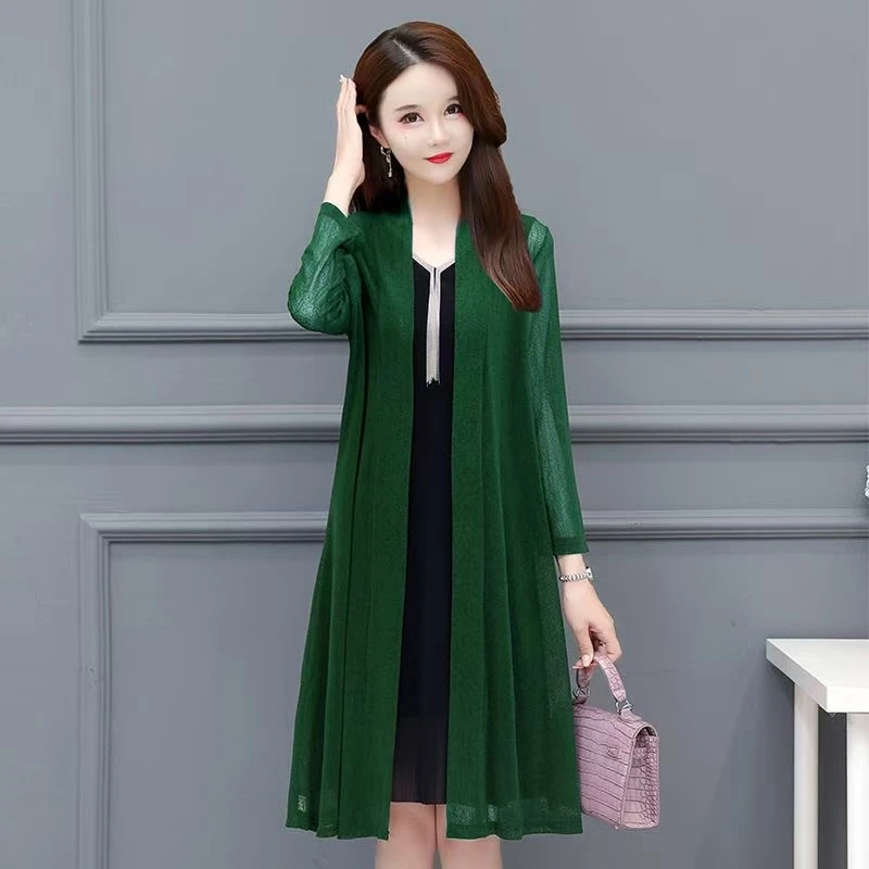 夏季七分袖中长款女士开衫外搭防晒披肩