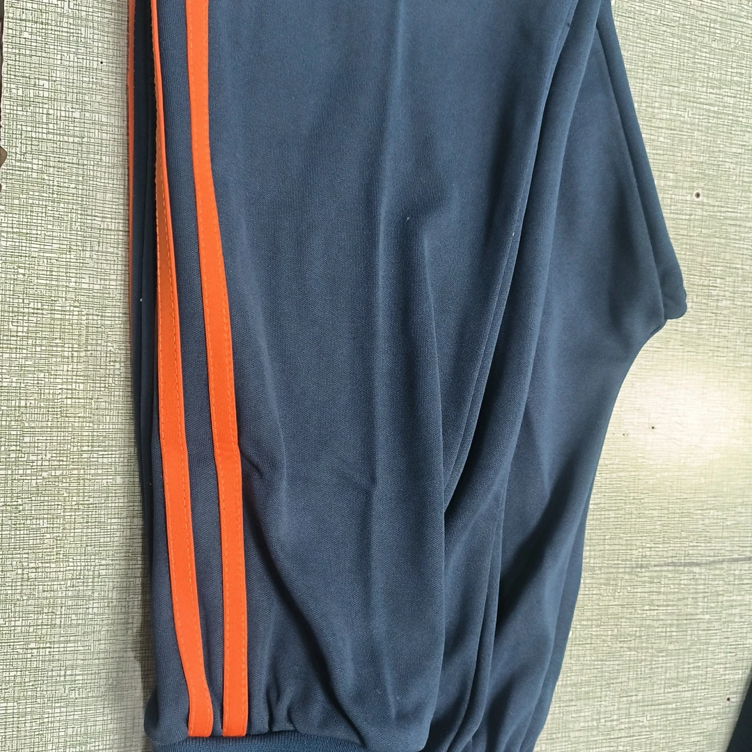 校服裤子两道杠橙红色边男女运动裤(广饶英才小学)