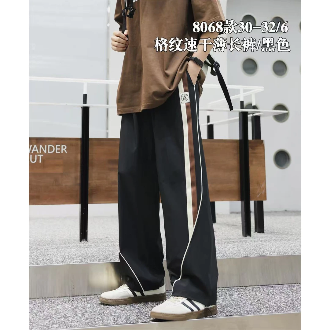 【8068-黑色】青少年夏季速干休闲九分裤