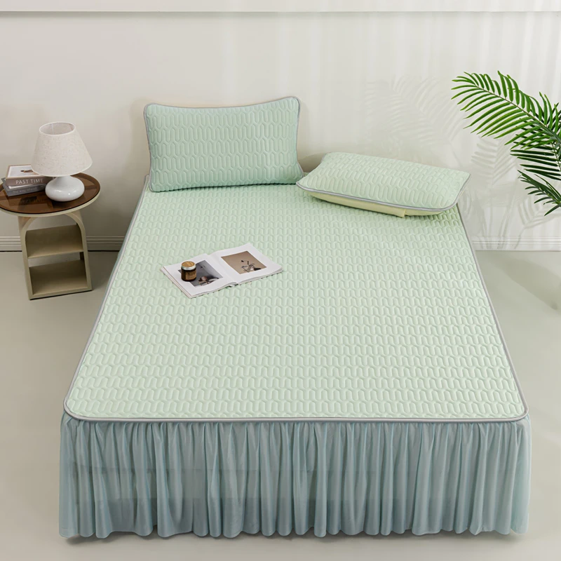 三件套夏天软凉席软席子亲肤舒适爆款2025新款纯色床裙款乳胶凉席