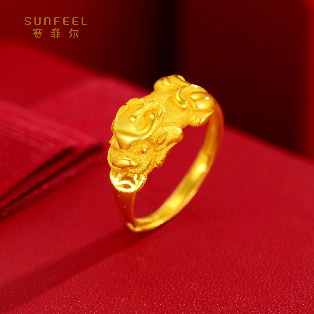 SUNFEEL/赛菲尔【十七店】足金艺术貔貅戒指HJ050483