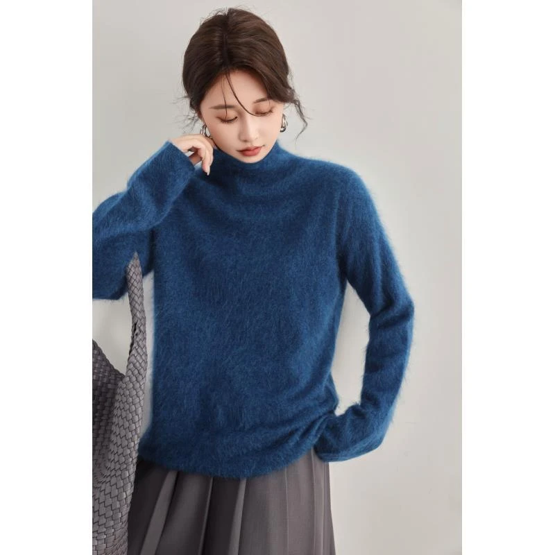 【自由领】秋冬山羊绒款长袖堆堆领百搭自由堆堆领纯色潮牌时尚针织