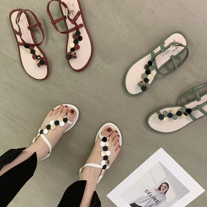 【DR旗舰设计】民族风平底夹趾凉鞋女夏2025新款搭配裙子仙女气质