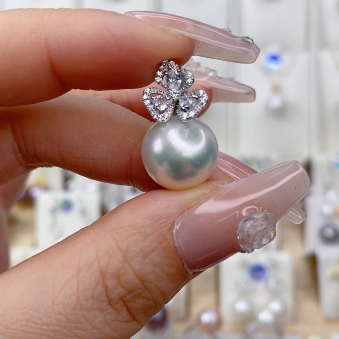 淡水珍珠吊坠(赠链)银S925镶嵌胖*兜