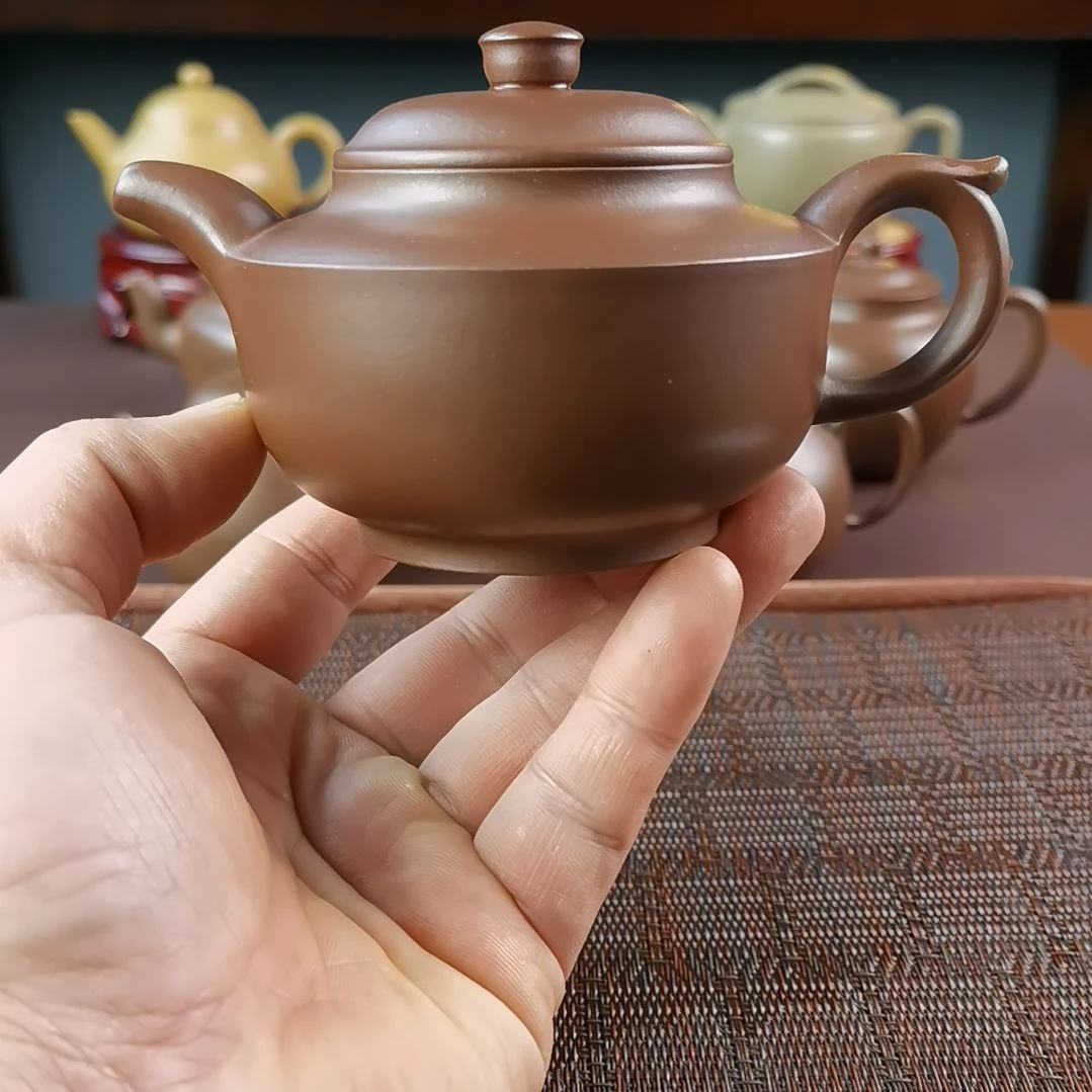紫砂茶壶紫泥景舟碗灯220CC