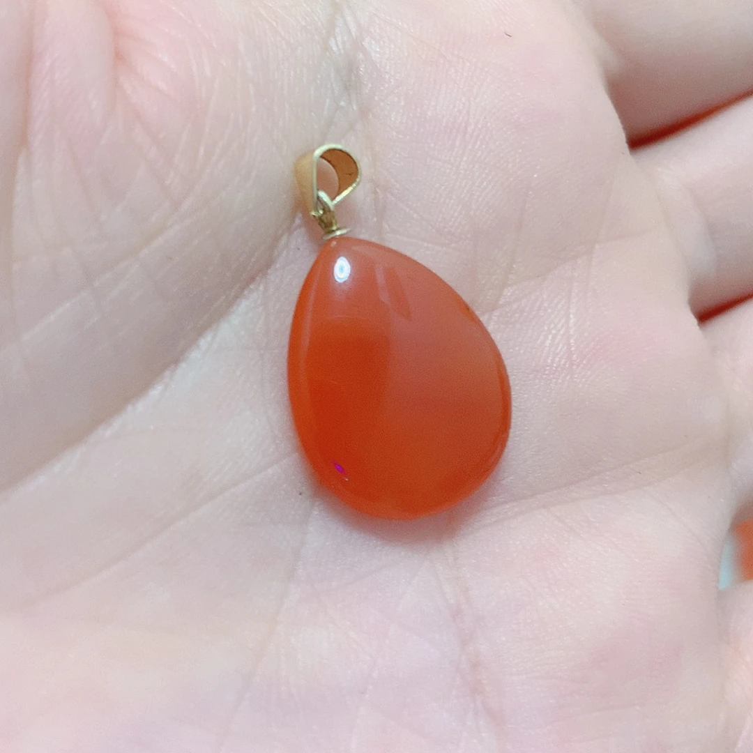 南红玛瑙银S925镶嵌吊坠(不含链)