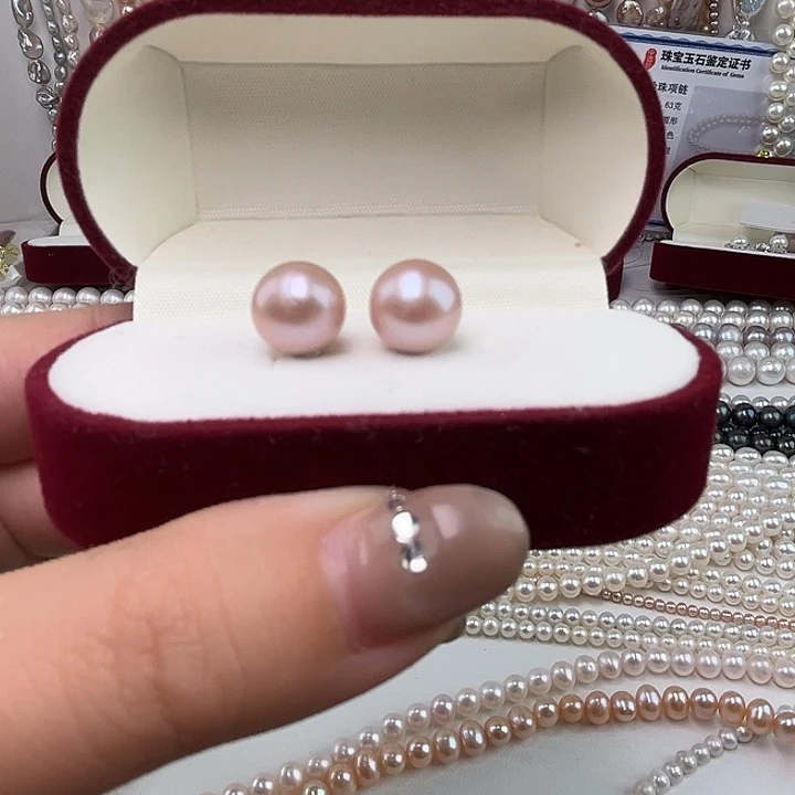 10.3mm极炫彩香芋紫圆耳钉