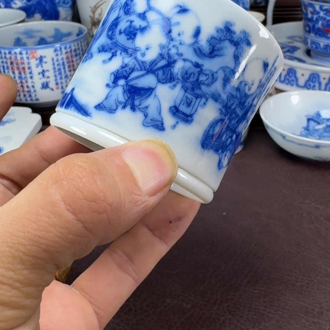 天***逛瓷片当代景德镇陶瓷手绘茶具