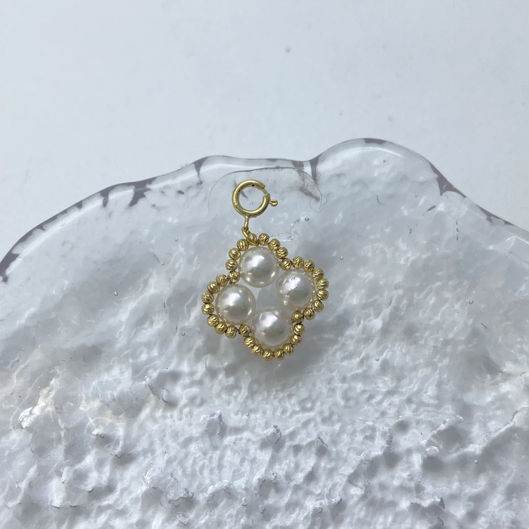 【四叶草】拆彩凛 akoya 4-5mm 18k金  海水珍珠吊坠 不带链