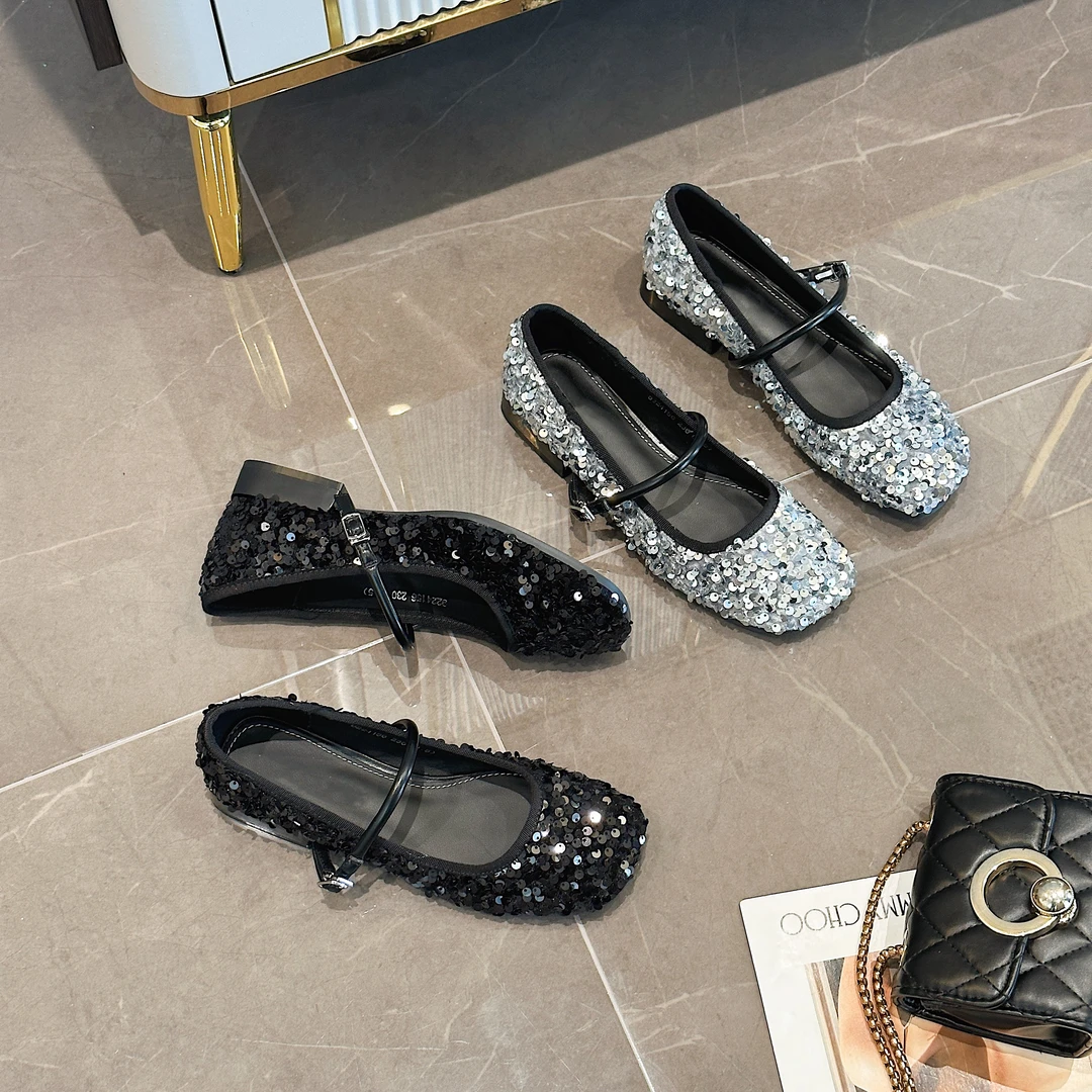 801-89气质大码女鞋时尚百搭春季新款夏季百搭浅口低跟软底单鞋