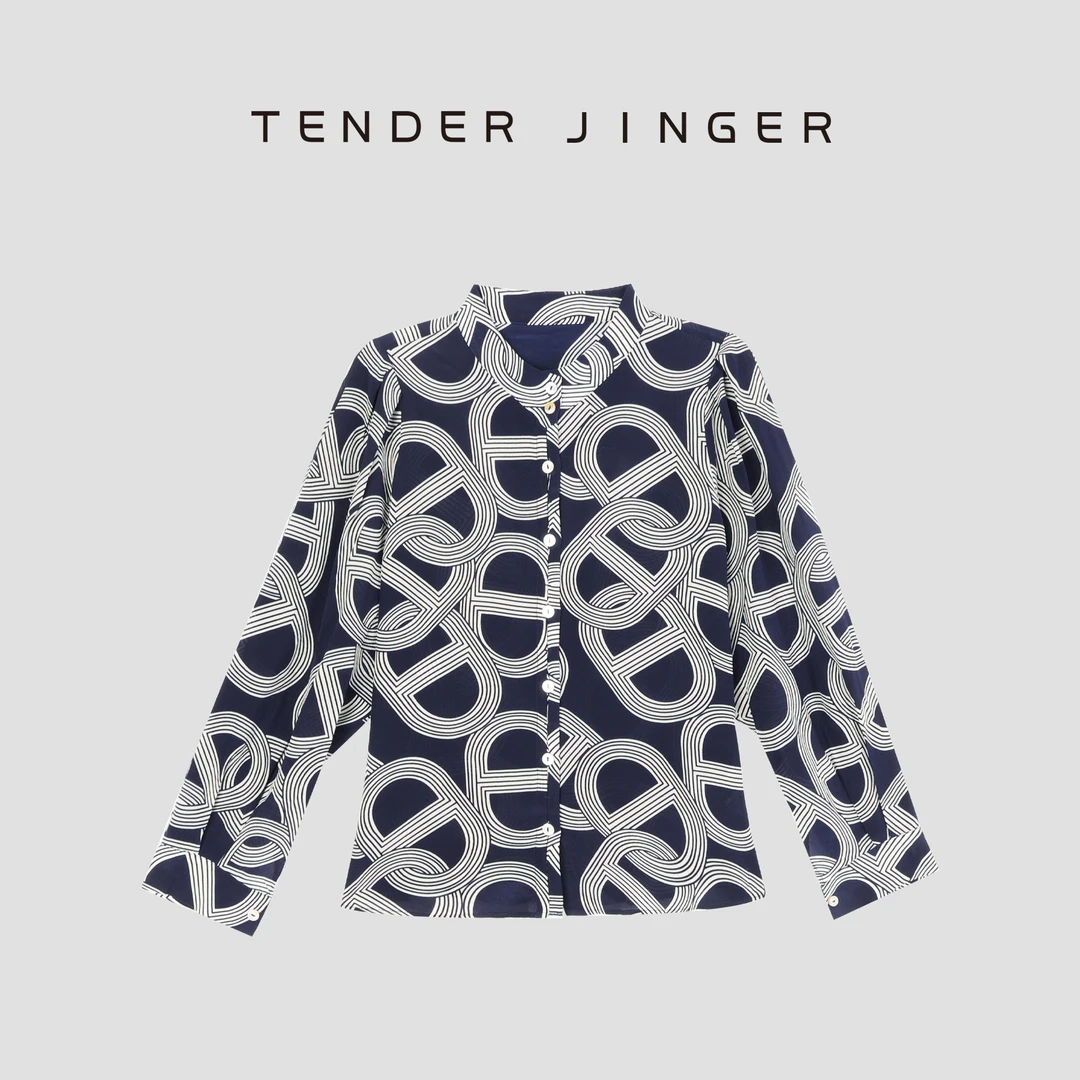 Tender Jinger【专柜】小立领桑蚕丝衬衫T52CAY30156