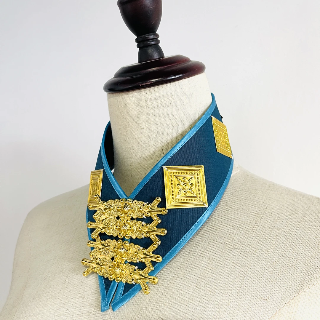 【洛地山褶】彝族高仿假银手工领圈