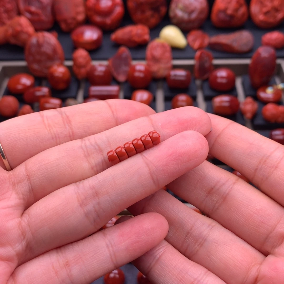 南红玛瑙未镶嵌川料原矿精工直切隔片5mm