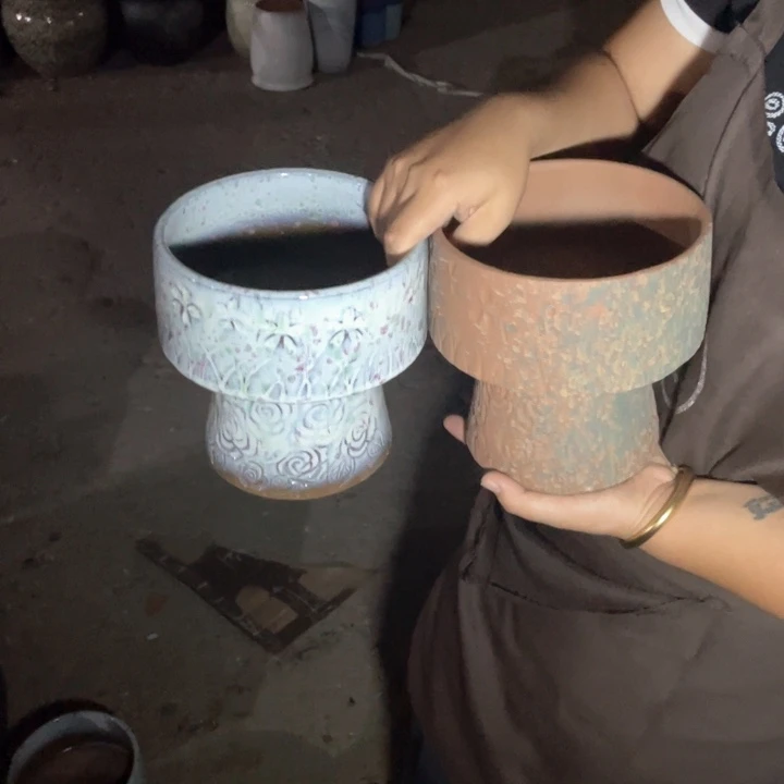 紫砂花盆口16高17正品正品