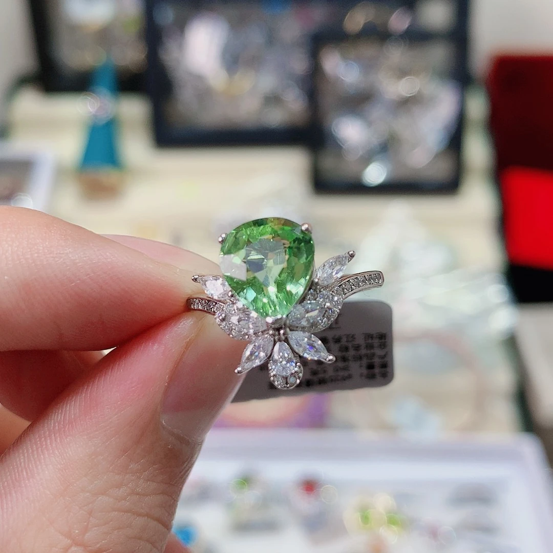 碧玺戒指戒指银S925镶嵌