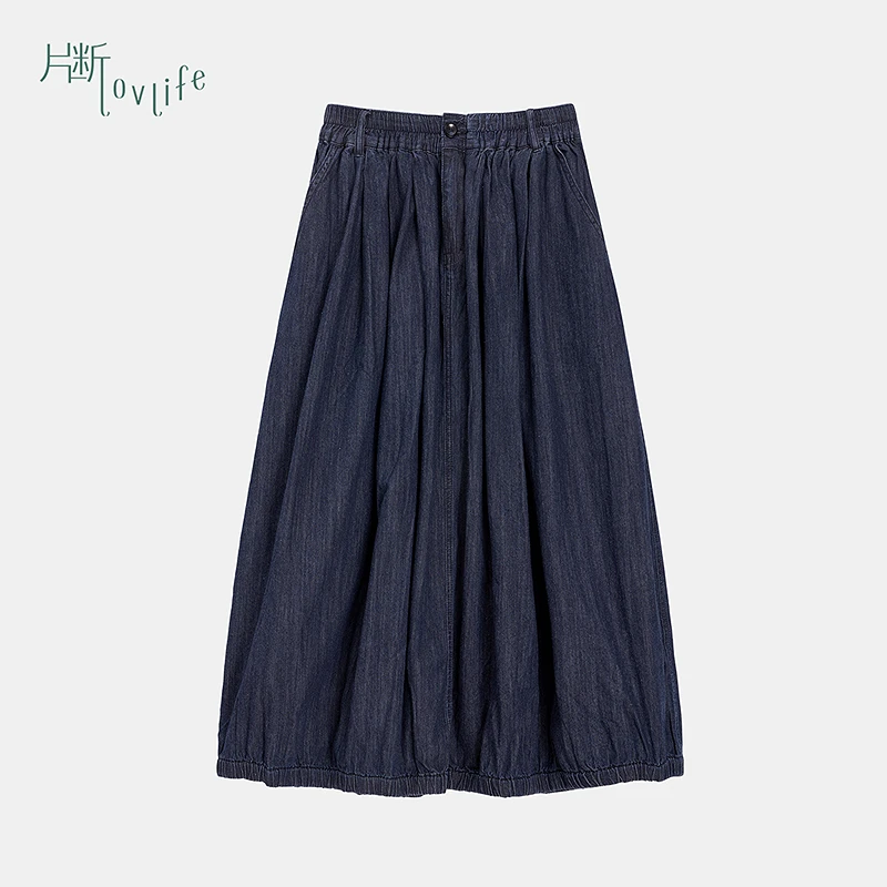 片断半身裙女新款松紧腰弹力休闲通勤学院风减龄中长裙