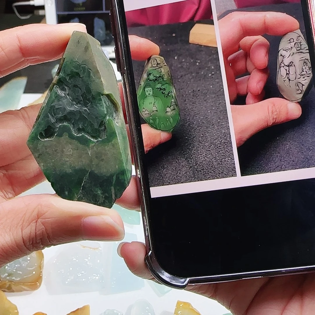 定制翡翠未镶嵌缅甸翡翠挂件