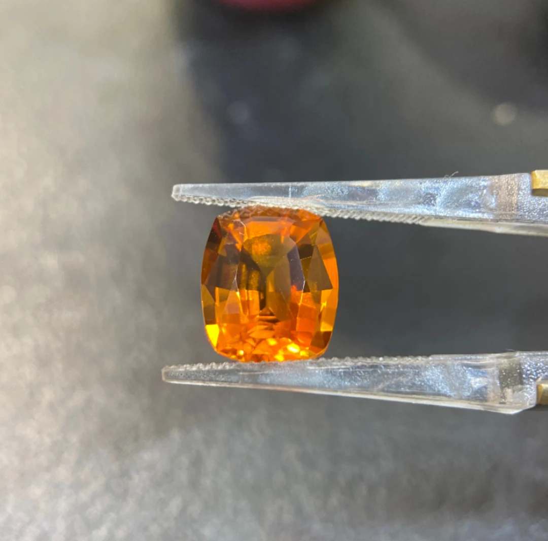 芬达色黄水晶戒面裸石火彩好净度高可定制款式5ct+