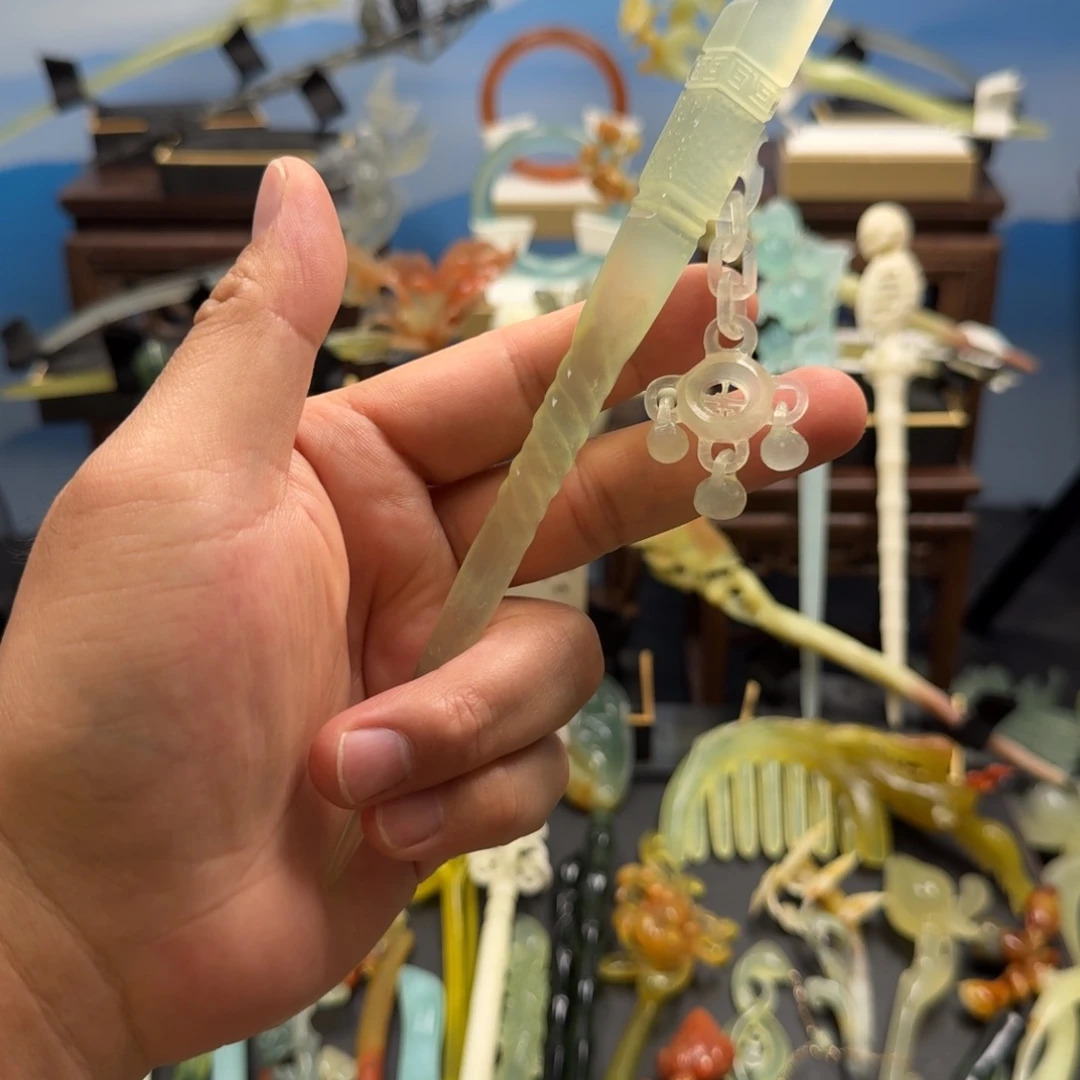 岫玉未镶嵌发饰n***b明君玉簪就是好看