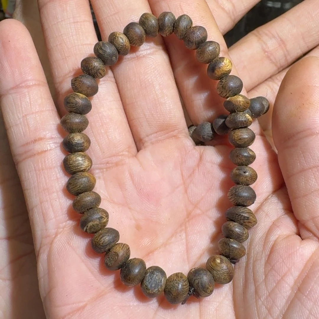 沉香木手串遗*陆河算盘珠0.74.1克