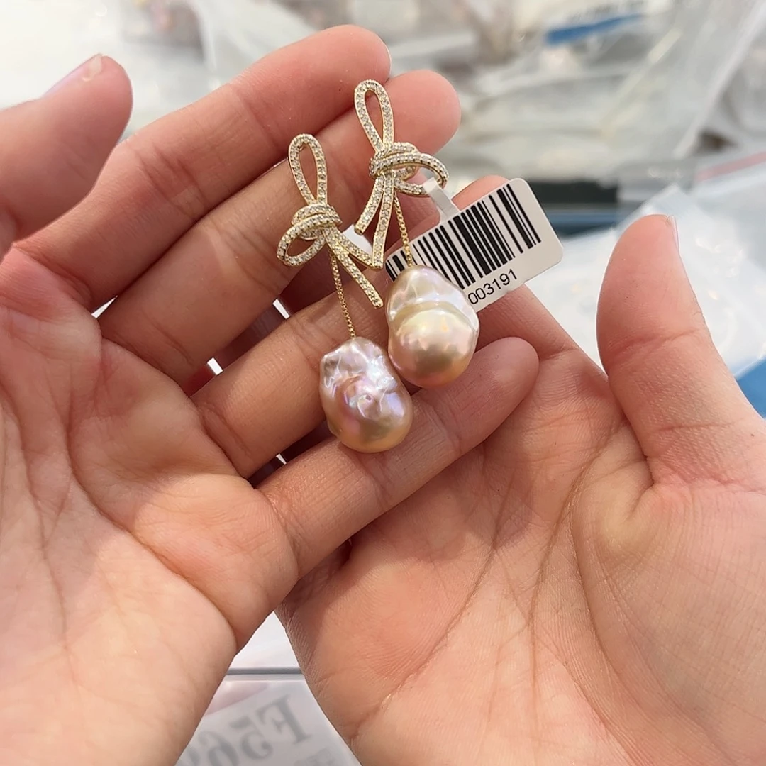 淡水珍珠耳饰合金