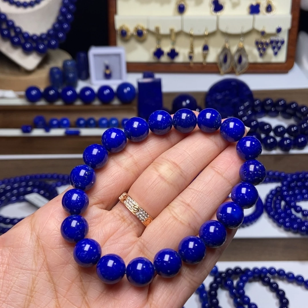 青金石未镶嵌10mm单圈手串