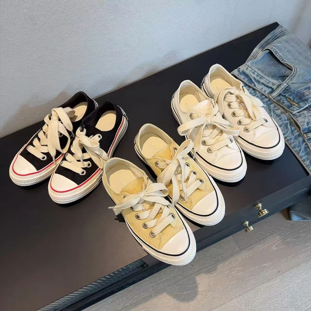 DAABAE GOOD 2025春夏百搭圆头平底洗水帆布鞋四季休闲鞋 002-1