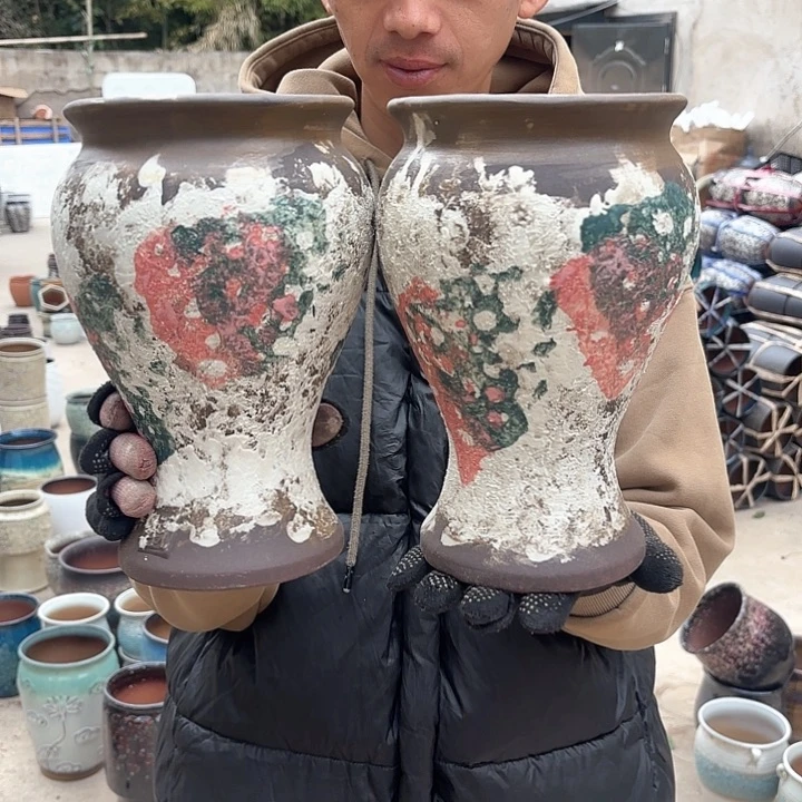 红陶油画口径14高度24