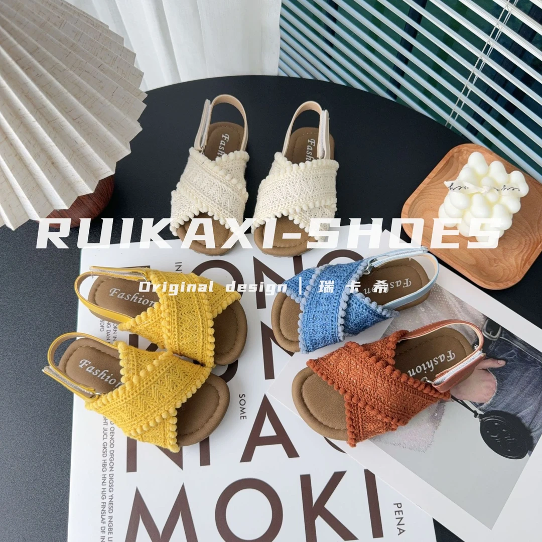 【瑞卡希】“海风日记”女童凉鞋2025夏季新款儿童鞋女孩公主鞋沙滩鞋