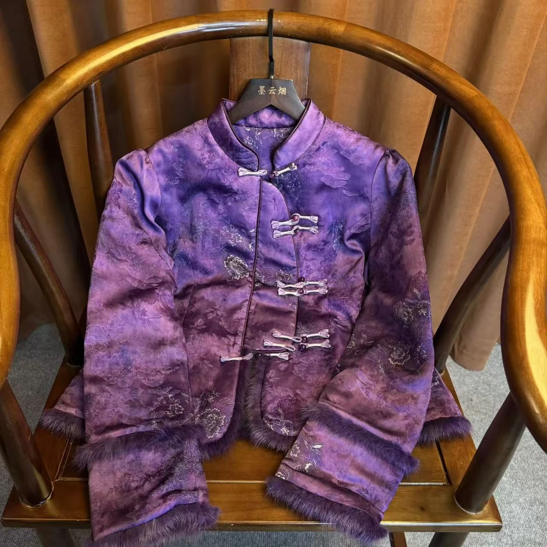 【从寒】新中式时尚女装高档复古优雅气质百搭上衣国风女士棉袄6208