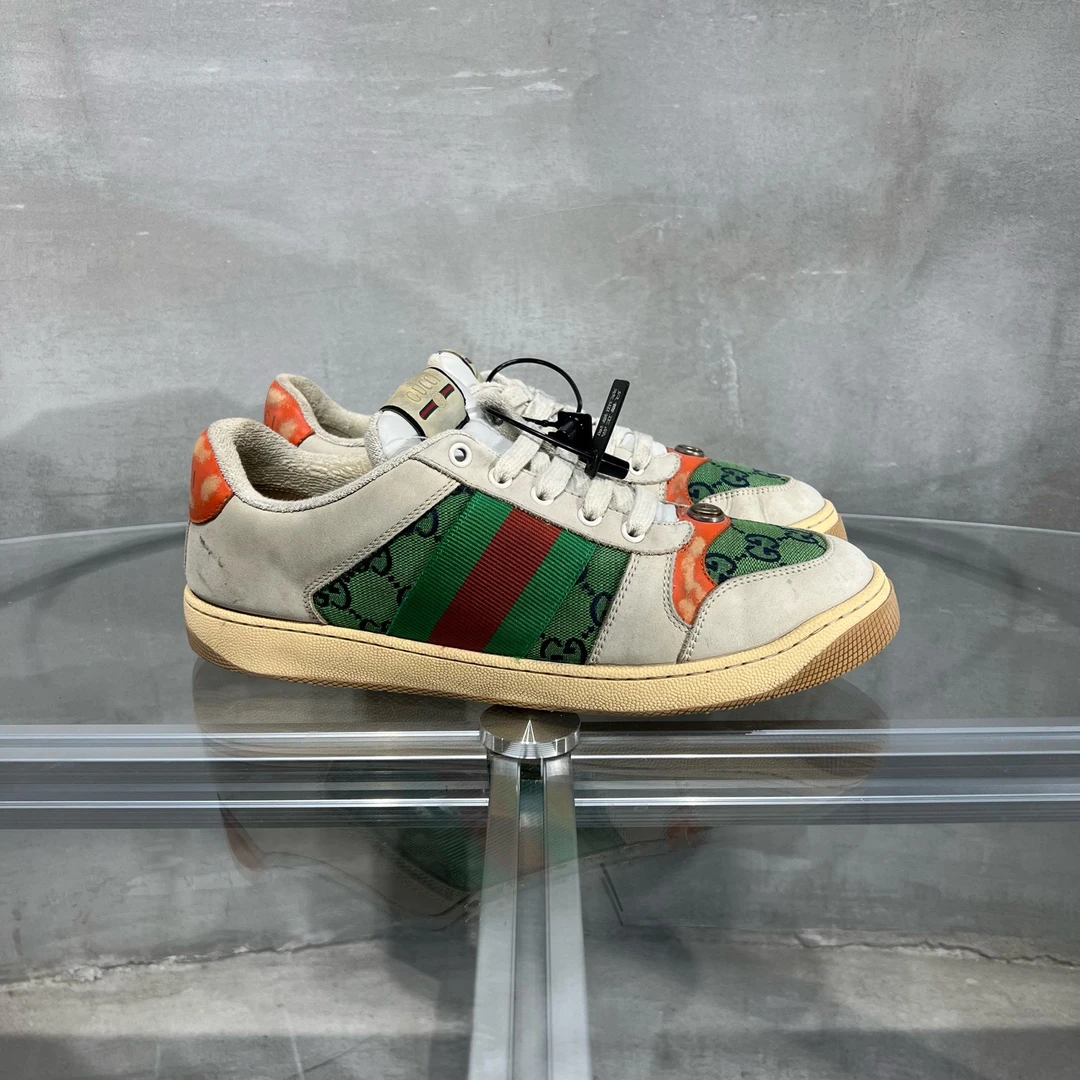95新 GUCCI/古驰 新款绿橙老花 脏脏鞋 42码 DY12613
