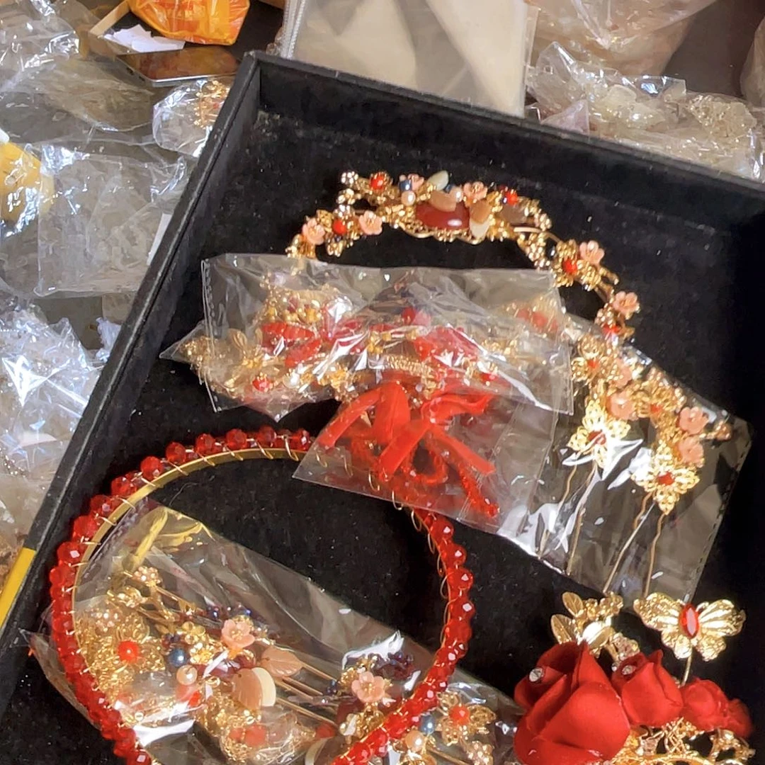 混合材质新娘头饰默认微瑕不退不换