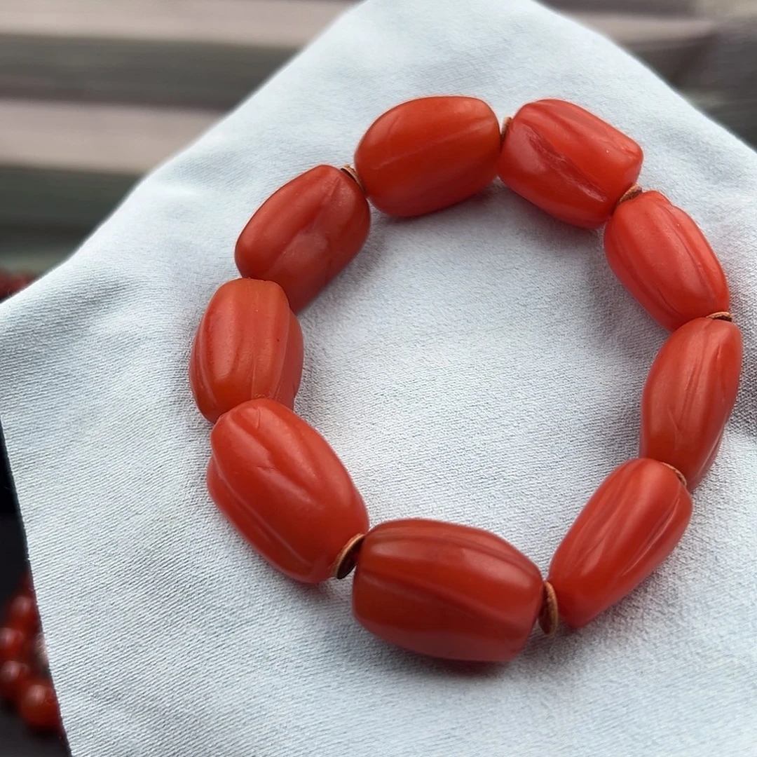 南红玛瑙未镶嵌手链卡17随型有手串
