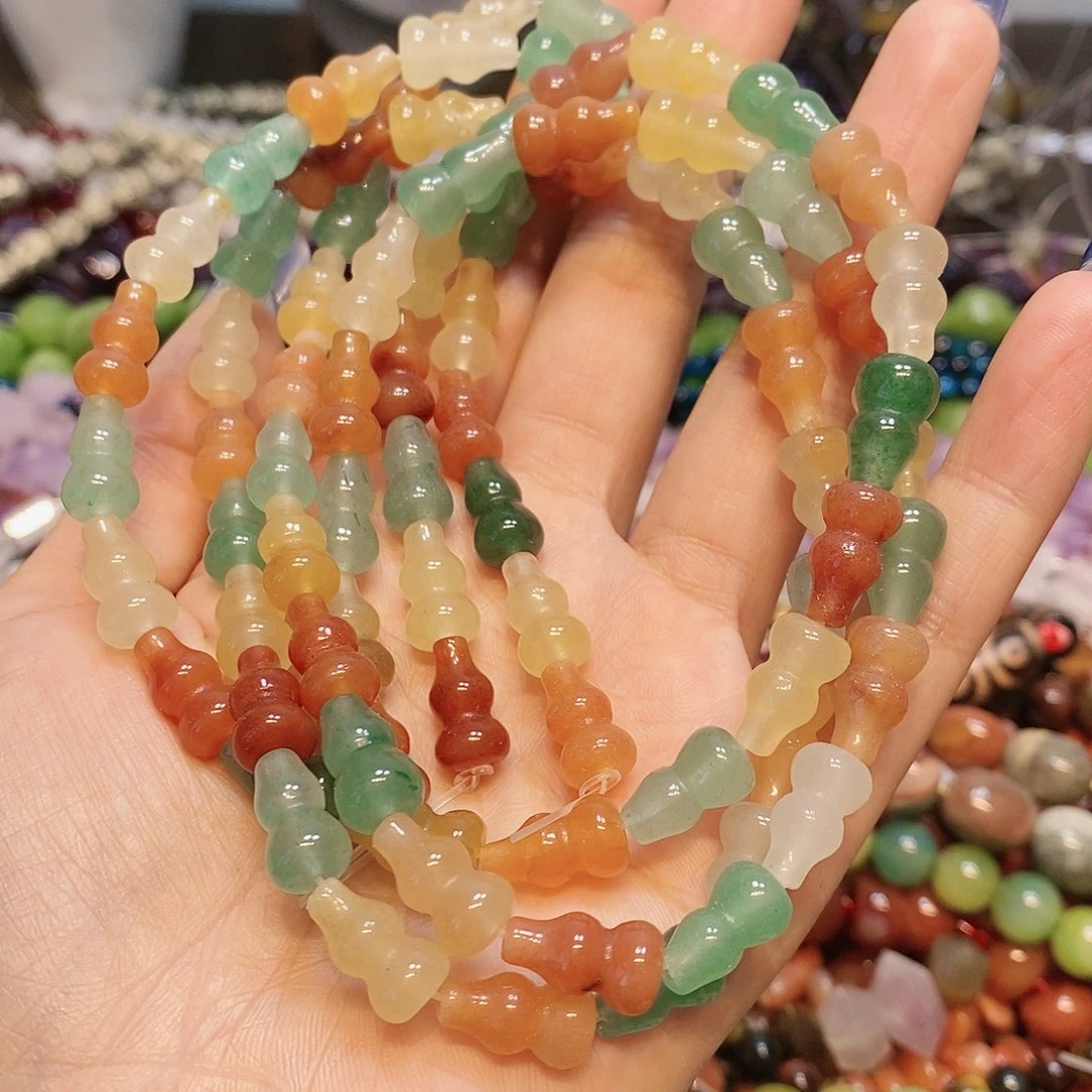 玛瑙/玉髓散珠金丝玉葫芦8mm
