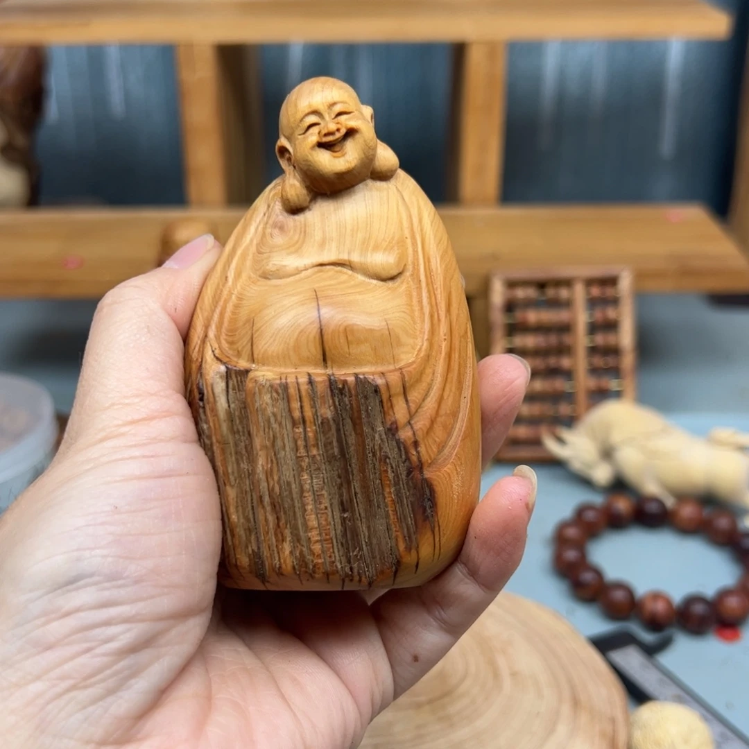 知***忆木崖柏木摆件手把件，