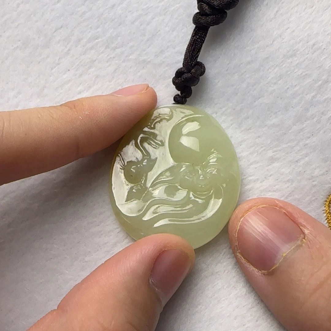 岫岩老玉（透闪石质玉）未镶嵌颈饰寿星