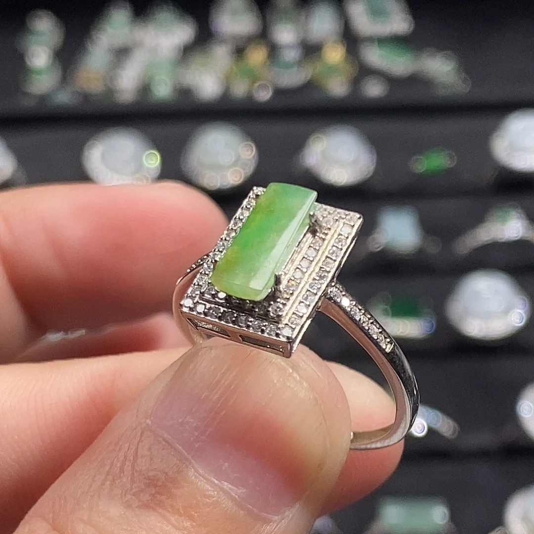 翡翠银S925镶嵌戒指