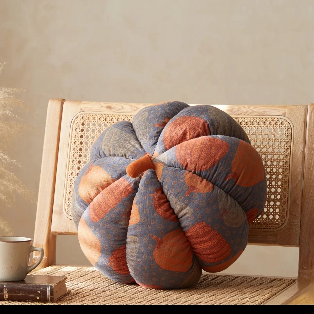 2025新款双层纱色织提花香奈南瓜靠枕坐垫