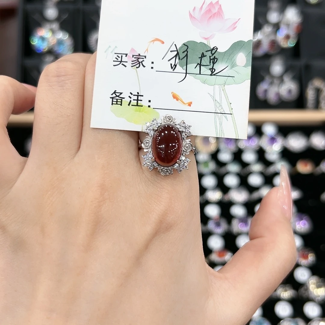 紫晶戒指银S925镶嵌戒指