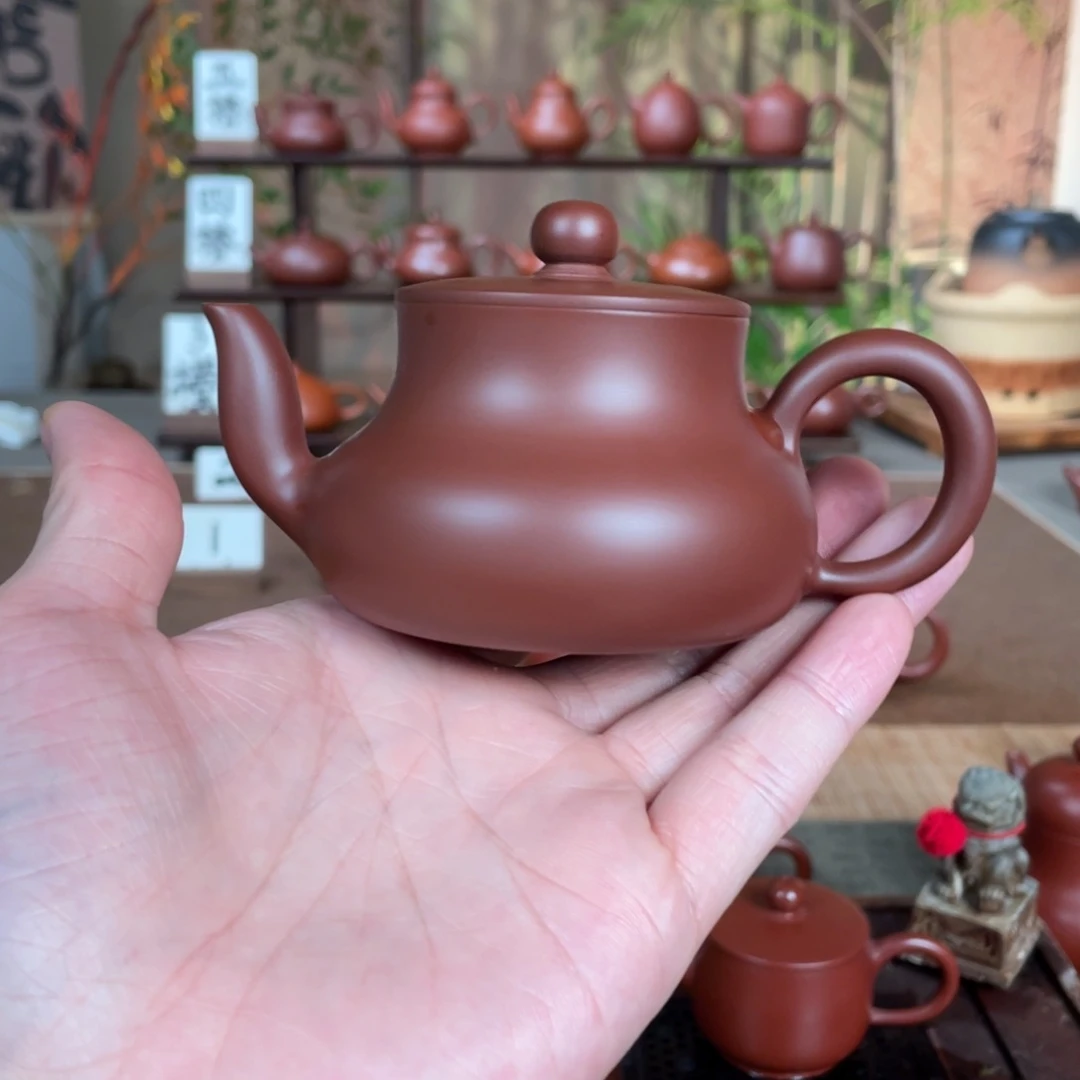 紫砂潮州手拉壶小*果老朱泥君德