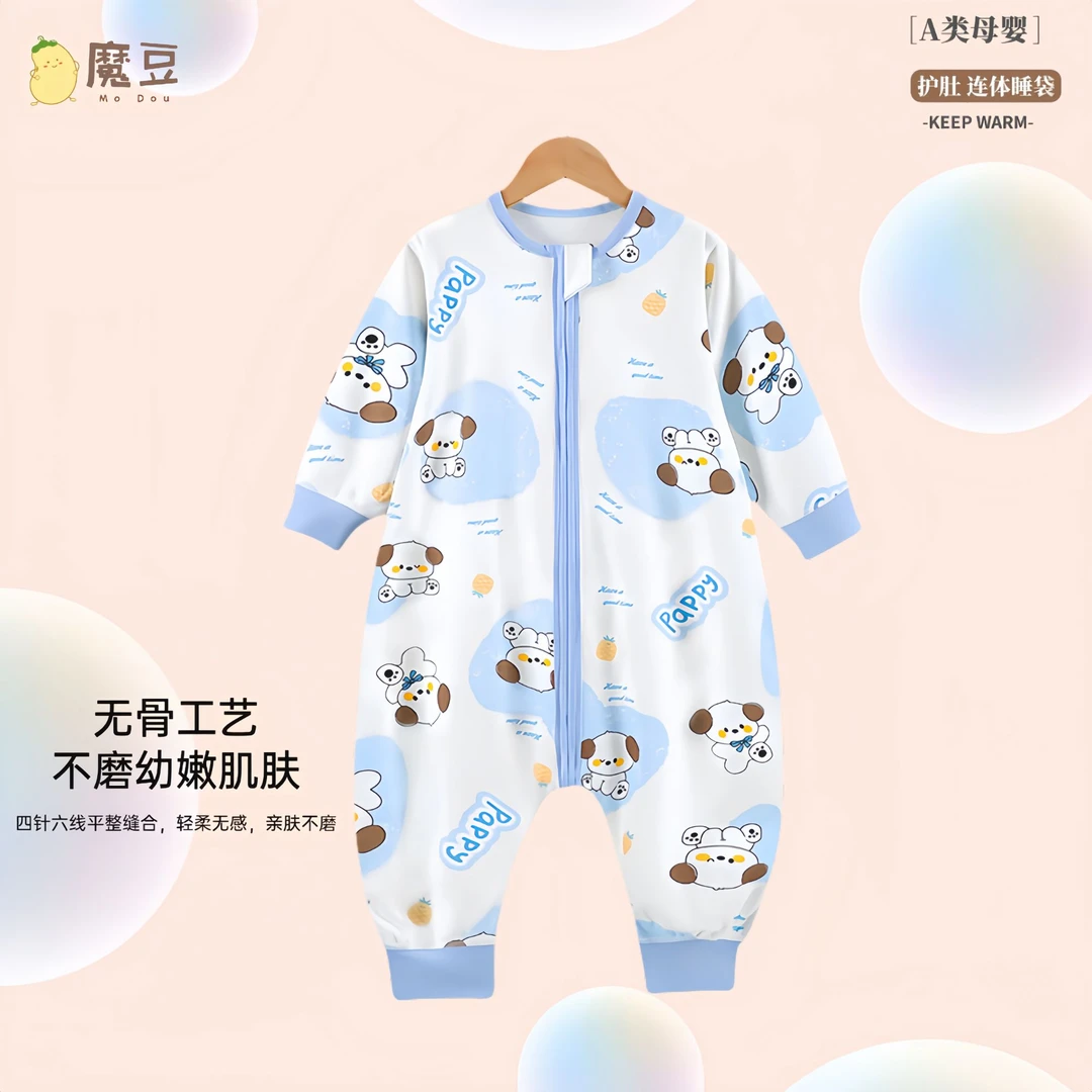 宝宝护肚连体睡袋夏季薄款婴儿睡衣儿童服饰透气新生儿开档衣服