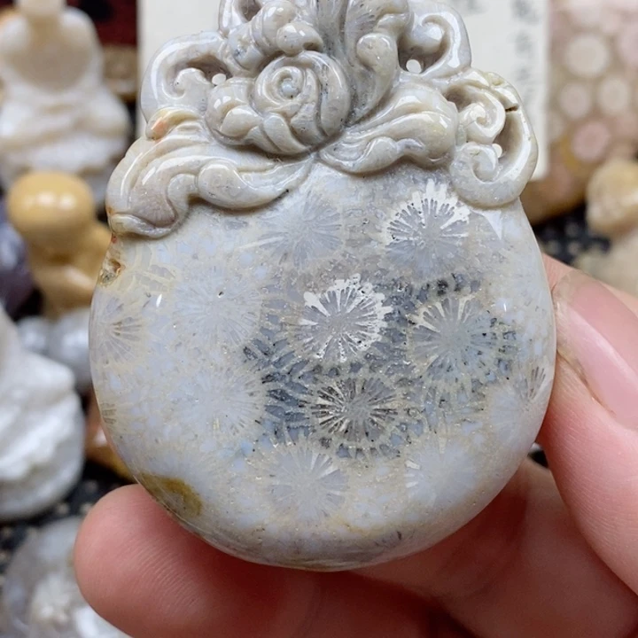 颈饰未镶嵌硅化珊瑚（珊瑚玉）有瑕