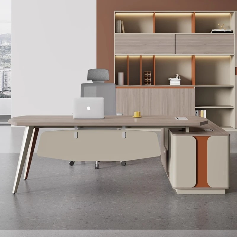 金鸾办公家具时尚经理主管桌单人办公桌椅轻奢老板桌班台简约现代