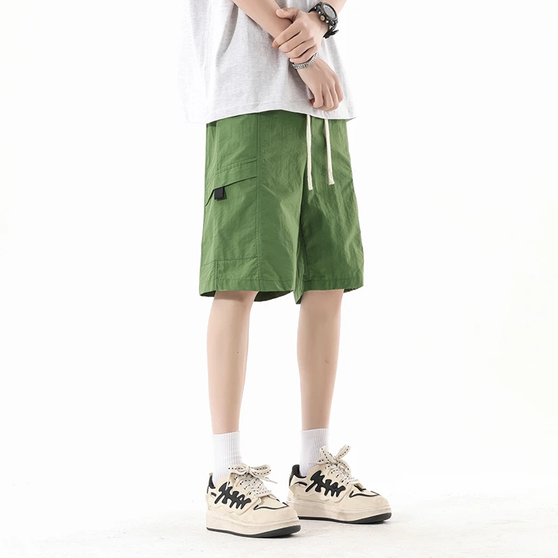 【厂家清仓】2025夏季新款日系冰丝工装休闲短裤百搭宽松薄款五分裤